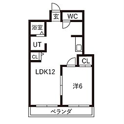 山八第一ビル 1LDKの間取図画像