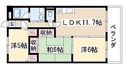 サンシャイン白山 3LDKの間取図画像