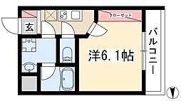 グランフェリオ吹上 1Kの間取図画像