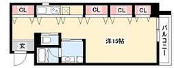 HEARTSWAVE ワンルームの間取図画像