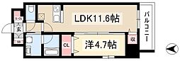 プレイス白壁 1LDKの間取図画像