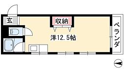 サンマンション本山 ワンルームの間取図画像