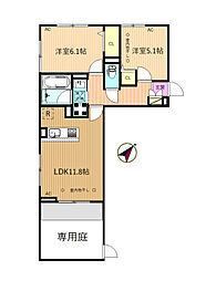 ルミエールK 2LDKの間取図画像