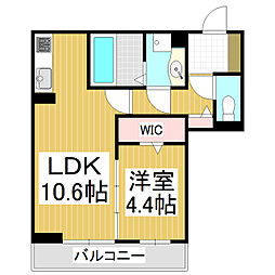 CouR18高宮E 1LDKの間取図画像