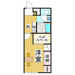 レオパレス若宮北 1Kの間取図画像