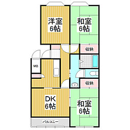 グリーンハイツアオシマ 3LDKの間取図画像