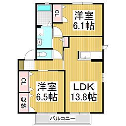 それいゆB 2LDKの間取図画像
