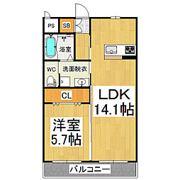 KFT 1LDKの間取図画像