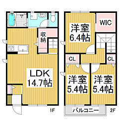 シャーメゾンMON 3LDKの間取図画像