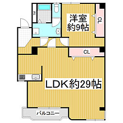 グランメゾン山崎 1LDKの間取図画像