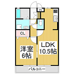 スクエアガーデンカマクラC 1LDKの間取図画像