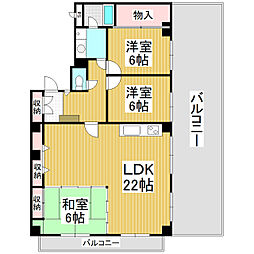大東レジデンス深志 3SLDKの間取図画像