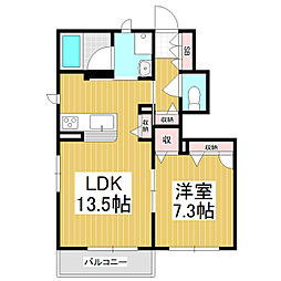 シャーメゾン宮の杜 1LDKの間取図画像