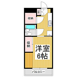 ハイツ柏木 1Kの間取図画像