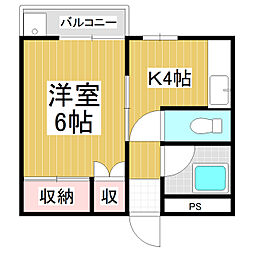 ユースハイツ 1Kの間取図画像