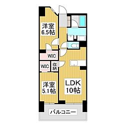 レーベン松本GRIDE 2LDKの間取図画像