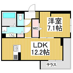 GRAND D-ROOM大手 1LDKの間取図画像