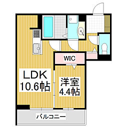 GRAND D-ROOM大手 1LDKの間取図画像