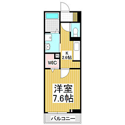 ル・リアン 1Kの間取図画像