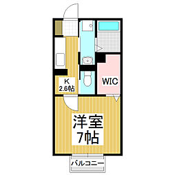 グレインヒルズ 1Kの間取図画像