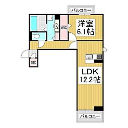 Mels court 1LDKの間取図画像