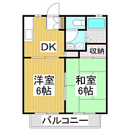 アパート 2DKの間取図画像