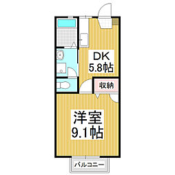 メゾン・ド・ルミエールB 1DKの間取図画像