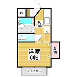 コーポ・リコ 1Kの間取図画像