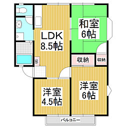 恵誠ハイツ 3LDKの間取図画像