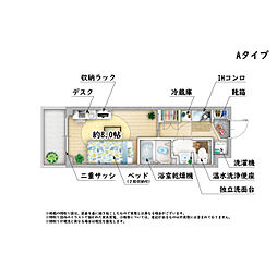 カレッジコート信州大学前 1Kの間取図画像