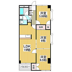 ベルコリン 3LDKの間取図画像
