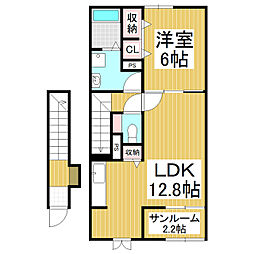 グレイスフルオクダ 1LDKの間取図画像