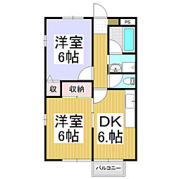 メゾンエス・プワール 1LDKの間取図画像