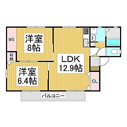 カーサ・デュエット 2LDKの間取図画像