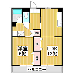 レジデンス美須々 1LDKの間取図画像