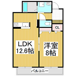 ルーエシャトー 1LDKの間取図画像