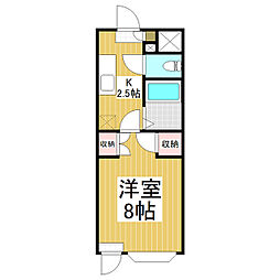 メゾンドアルプ 1Kの間取図画像