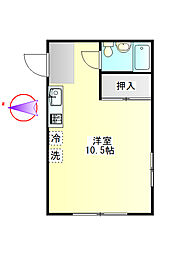 安田マンション ワンルームの間取図画像