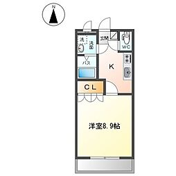 ヴァンベール加納 1Kの間取図画像