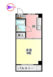 プロメッサ第一ビル 1DKの間取図画像