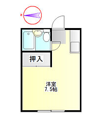 安田マンション ワンルームの間取図画像