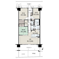 ローレルスクエア白庭台2東館 3SLDKの間取図画像