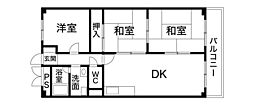 清交苑マンション 3DKの間取図画像