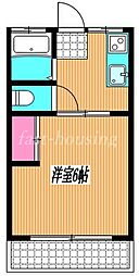 京王井の頭線 三鷹台駅 徒歩6分の賃貸アパート 1階1Kの間取り