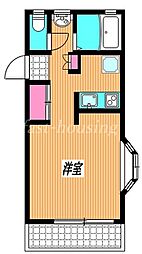 JR中央本線 三鷹駅 バス14分 北の台小学校下車 徒歩2分の賃貸アパート 2階1Kの間取り
