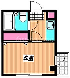 JR中央本線 三鷹駅 バス12分 鷹55新川通り下車 徒歩2分の賃貸マンション 2階1Kの間取り