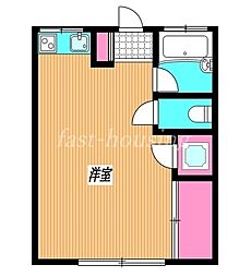 JR中央本線 三鷹駅 徒歩18分の賃貸アパート 1階ワンルームの間取り