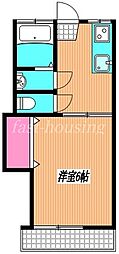 JR中央本線 三鷹駅 徒歩6分の賃貸アパート 2階1Kの間取り