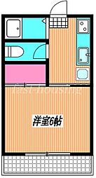 JR中央本線 武蔵境駅 徒歩6分の賃貸アパート 2階1Kの間取り