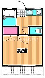 JR中央本線 三鷹駅 徒歩8分の賃貸アパート 2階1Kの間取り